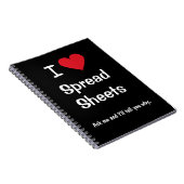 I Love Spreadsheets Joke Motivatie Kantoor quote Notitieboek (Rechterzijde)