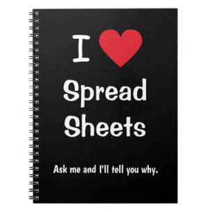 I Love Spreadsheets Joke Motivatie Kantoor quote Notitieboek