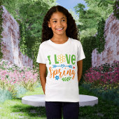 "I Love Spring" Meisjes fijne jersey T-shirt