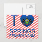 I Love Springs, PA Briefkaart (Voorkant / Achterkant)