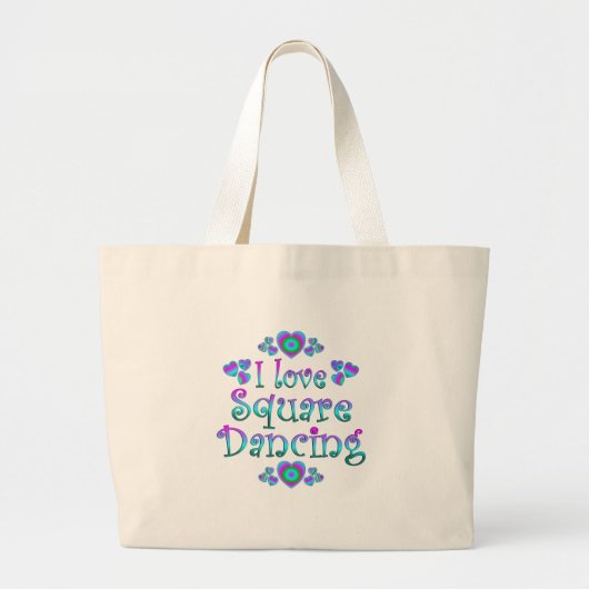 I Love Square Dancing Grote Tote Bag (Voorkant)
