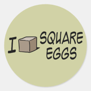 I Love Square Eggs Ronde Sticker
