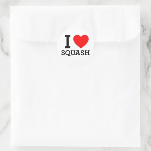 I Love Squash Ronde Sticker (Tas)