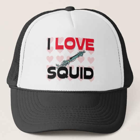 I Love Squid Trucker Pet (Voorkant)