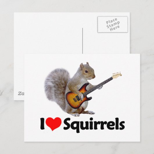 I Love Squirrels Briefkaart (Voorkant / Achterkant)