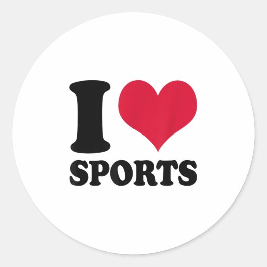 I Love Srts Fitness Motivation  Ronde Sticker (Voorkant)