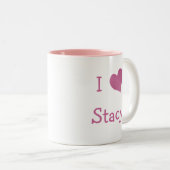 I Love Stacy Tweekleurige Koffiemok (Voorkant rechts)