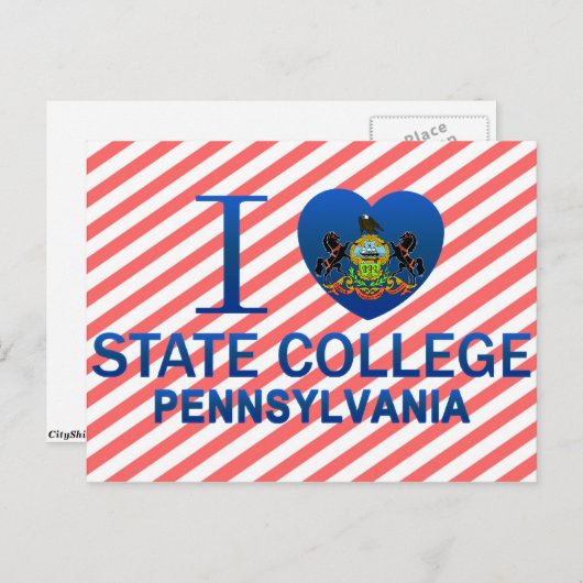 I Love State College, PA Briefkaart (Voorkant / Achterkant)