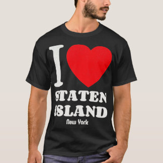 I Love Staten Island New York Lover Retro Distress T-shirt