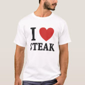 I Love Steak – Funny Meat Lover & BBQ Shirt (Voorkant)
