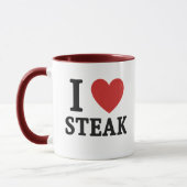 I Love Steak – Funny Meat Lover & BBQ Shirt Mok (Links)