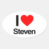 i love steven ovale sticker (Voorkant)