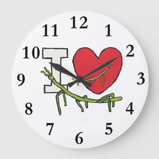 I Love Stick Bugs Grote Klok (Voorkant)