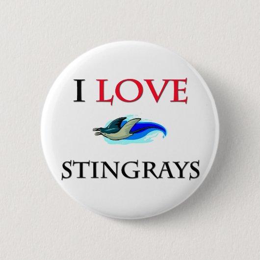 I Love Stingrays Ronde Button 5,7 Cm (Voorkant)