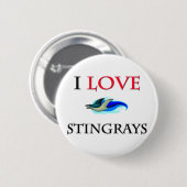 I Love Stingrays Ronde Button 5,7 Cm (Voorkant /achterkant)