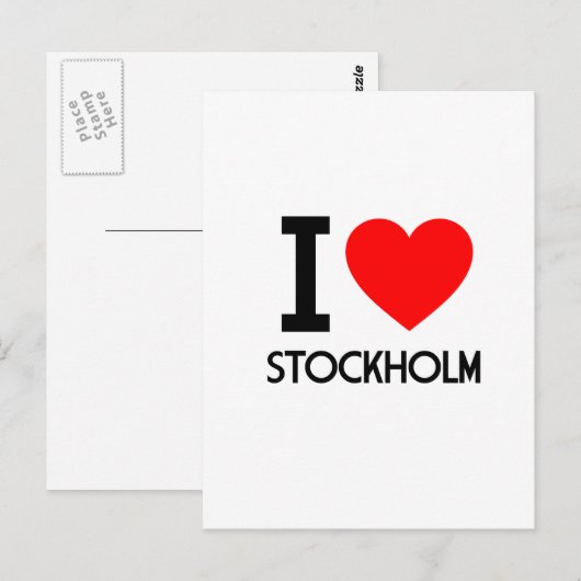 I Love Stockholm Briefkaart (Voorkant / Achterkant)
