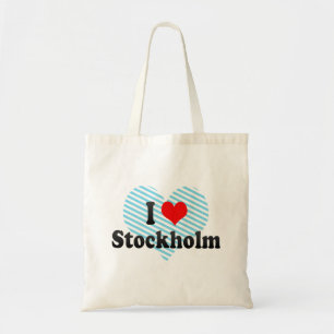 I Love Stockholm, Zweden Tote Bag