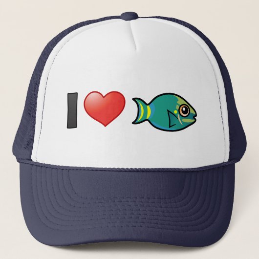 I Love Stoplight Parrotfish Trucker Pet (Voorkant)