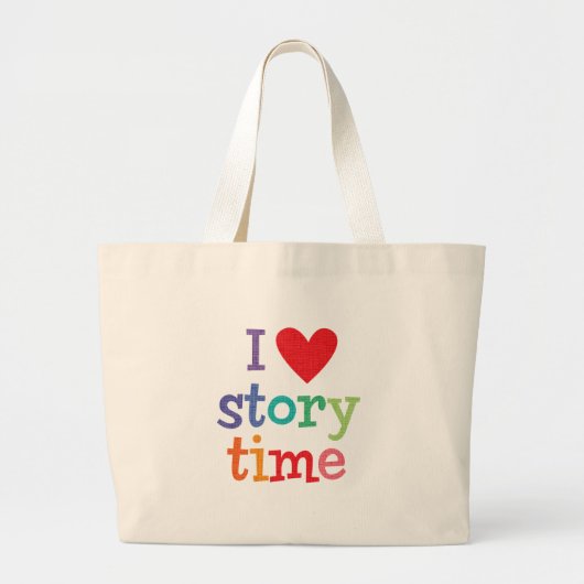 I Love Storytime T-Shirts & Gifts Grote Tote Bag (Voorkant)