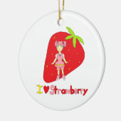 I Love Strawberry Keramisch Ornament (Links)
