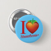 I Love Strawberry Ronde Button 5,7 Cm (Voorkant /achterkant)