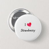 I Love Strawberry Ronde Button 5,7 Cm (Voorkant /achterkant)