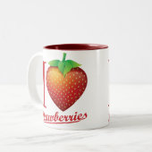 I Love Strawberry Tweekleurige Koffiemok (Voorkant links)