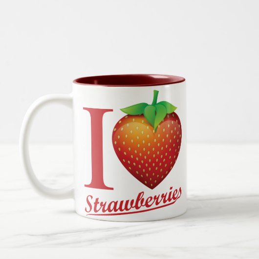 I Love Strawberry Tweekleurige Koffiemok (Links)