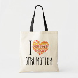 I Love Strumstick Oranje Mandala Heart Tote Bag