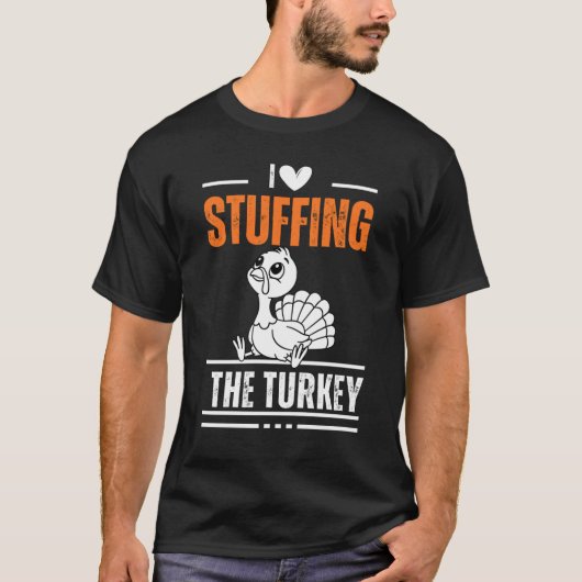 I Love Stuffing The Turkey Couple Matching Thanksg T-shirt (Voorkant)