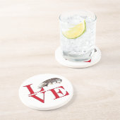 I Love Sturgeon Zandsteen Onderzetter (Zijkant)