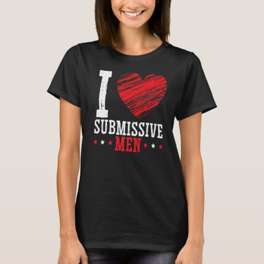 I Love Submissive Mannen T-shirt (Voorkant)