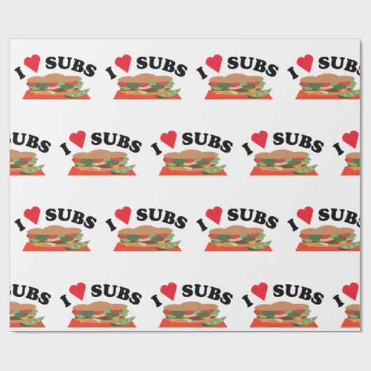 I Love Subs Cadeaupapier (Vlak)