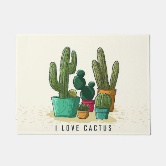 I Love Succulents Deurmat (Voorkant)