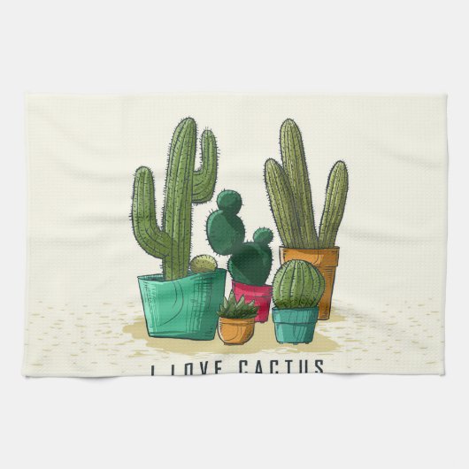 I Love Succulents Theedoek (Horizontaal)
