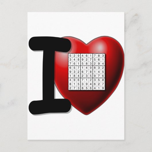 I Love Sudoku Briefkaart (Voorkant)