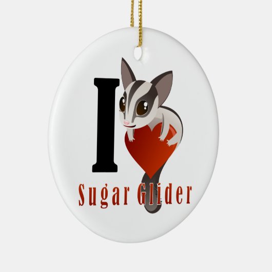 I Love Sugar Glider Keramisch Ornament (Rechts)