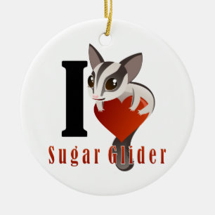 I Love Sugar Glider Keramisch Ornament