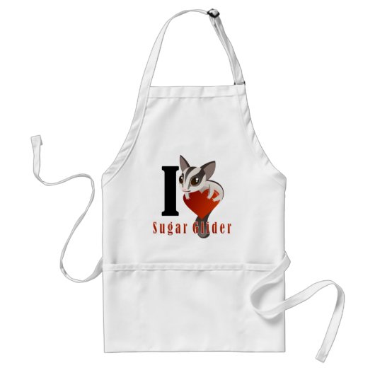 I Love Sugar Glider Standaard Schort (Voorkant)