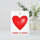 I Love Sugar Gliders Briefkaart (Staand voorkant)
