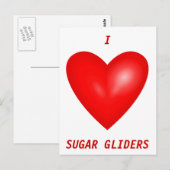I Love Sugar Gliders Briefkaart (Voorkant / Achterkant)