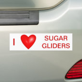 I Love Sugar Gliders Bumpersticker (Op auto)