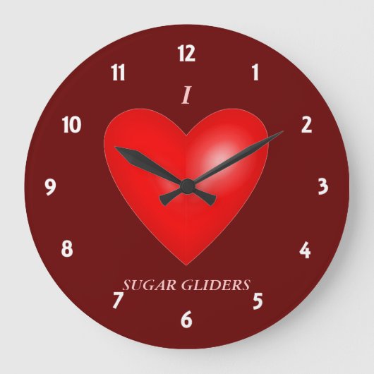 I Love Sugar Gliders Grote Klok (Voorkant)