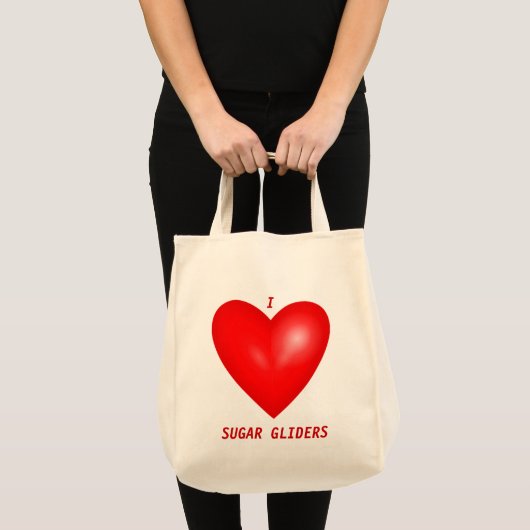 I Love Sugar Gliders Tote Bag (Voorkant (product))