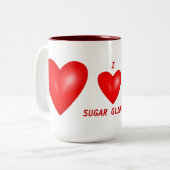 I Love Sugar Gliders Tweekleurige Koffiemok (Voorkant links)