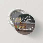 "I Love Summer" Beach Scene Button (Voorkant /achterkant)