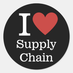 I ❤️ Love Supply Chain (voor werknemers) CUSTOM Ronde Sticker