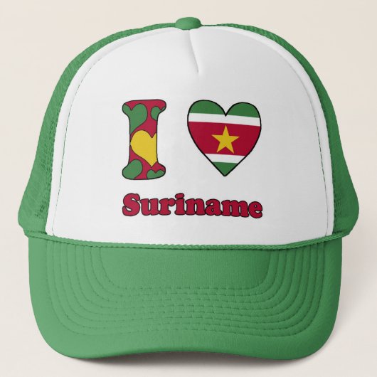 I love Suriname Trucker Pet (Voorkant)