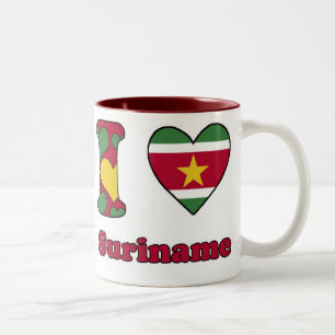 I love Suriname Tweekleurige Koffiemok