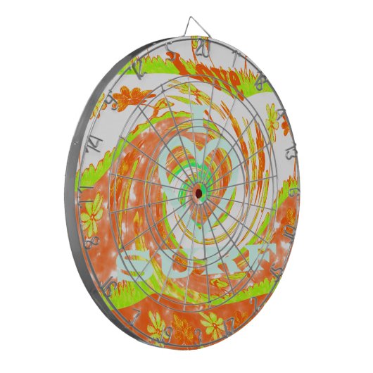 I Love Surven: Mooie Bloemen met Cool Text Art Dartbord (Voorkant Links)